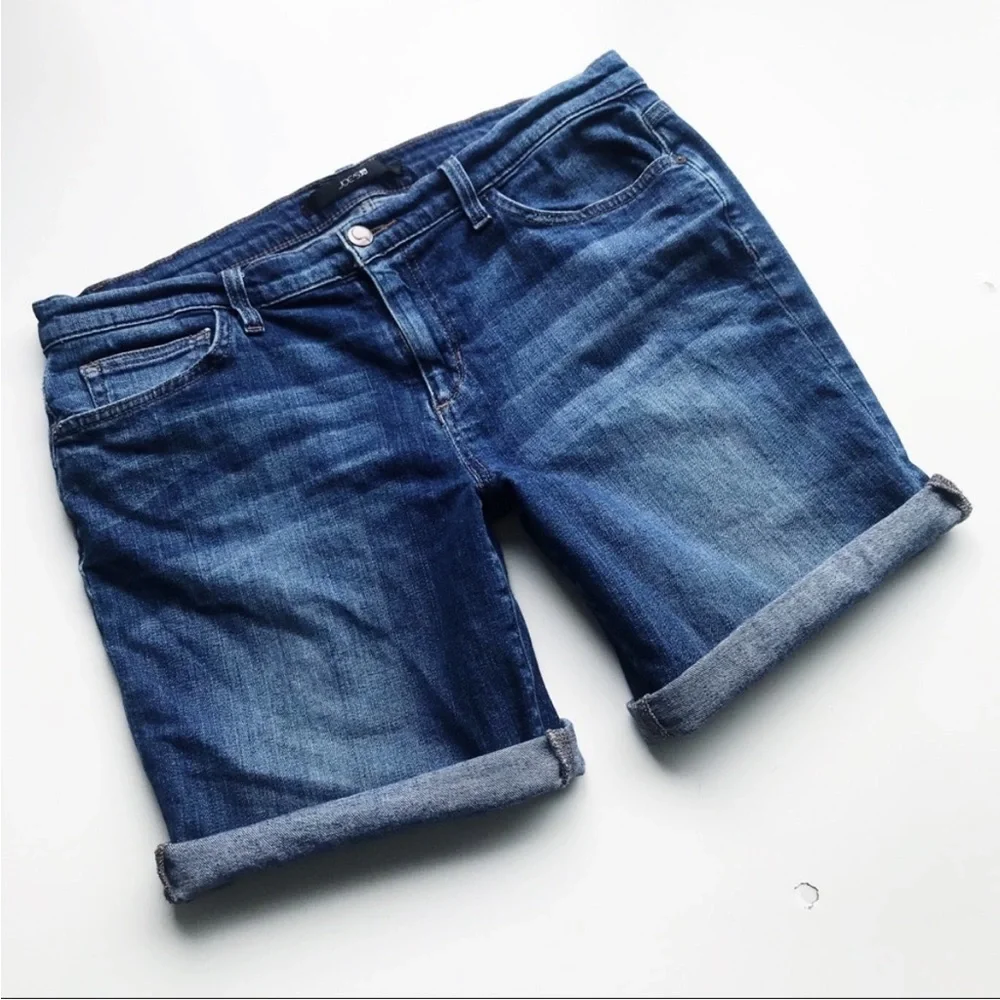 Joe’s Dark Wash Blue Jeans Thea Denim Bermuda Roll Leg Shorts
